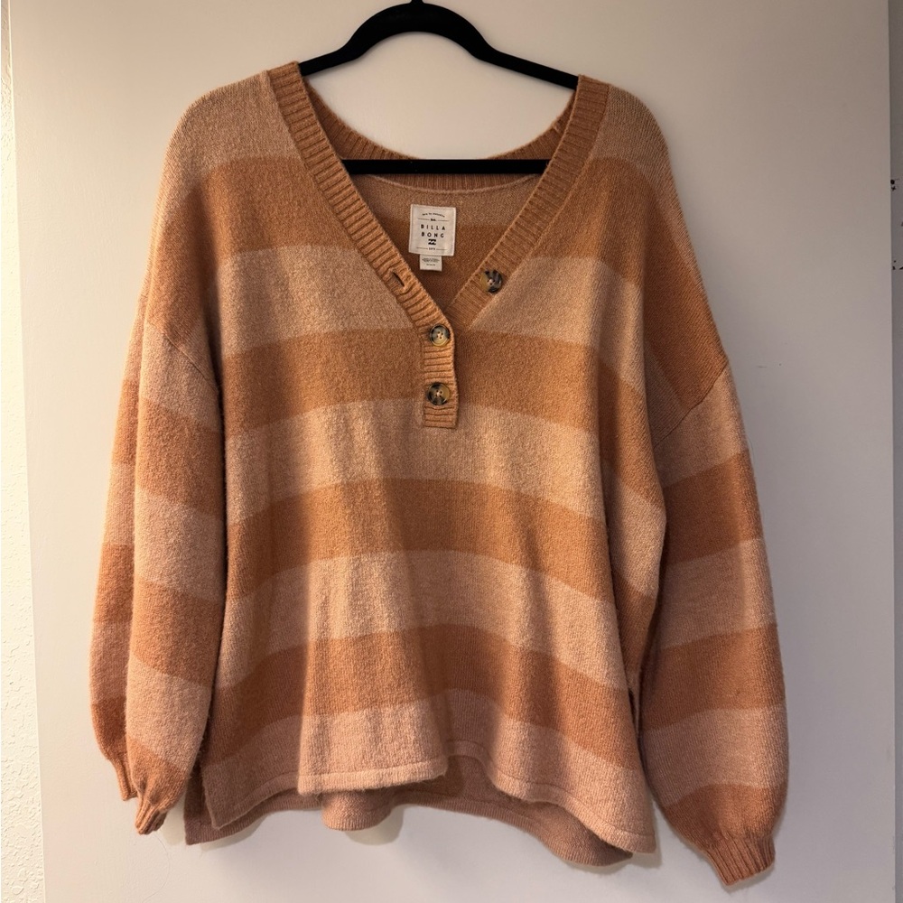 Billabong Women’s Long Sleeve Striped Sweater Shirt